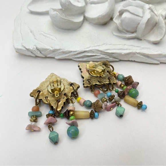 BOHEMIAN Statement Clip On Earrings - Picture 6 of 9